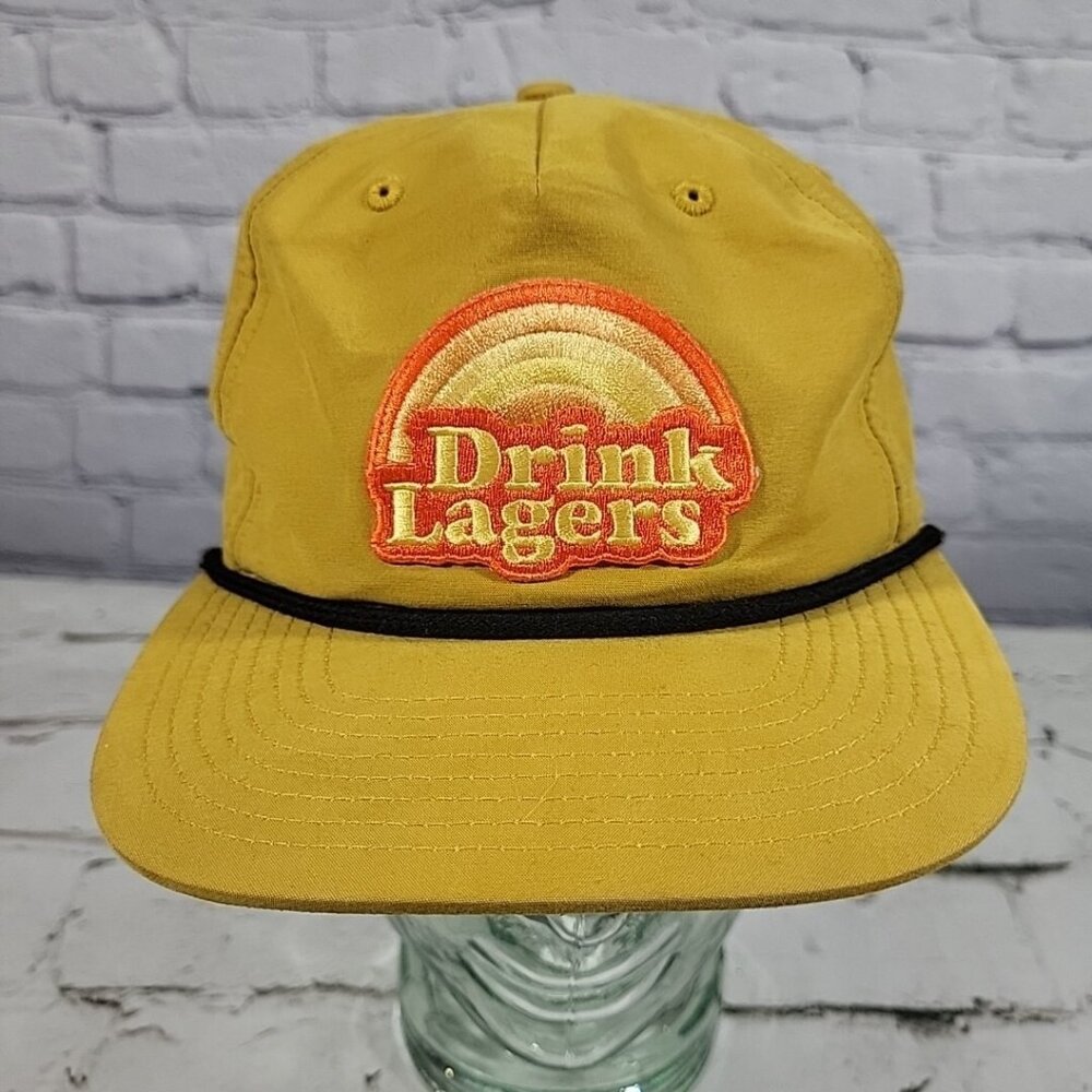 Drink Lagers Patch Yellow‎ Snapback Trucker Hat Adjustable Cap